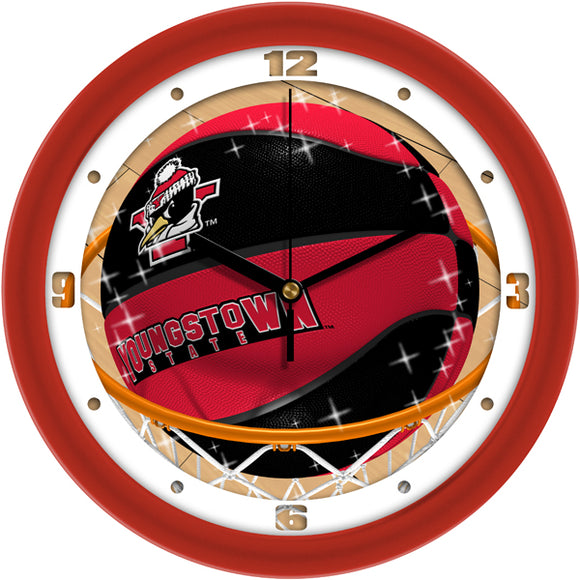 Youngstown State Wall Clock - Basketball Slam Dunk