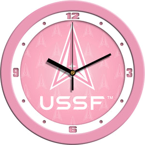 US Space Force Wall Clock - Pink