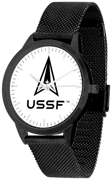 US Space Force Statement Mesh Band Unisex Watch - Black
